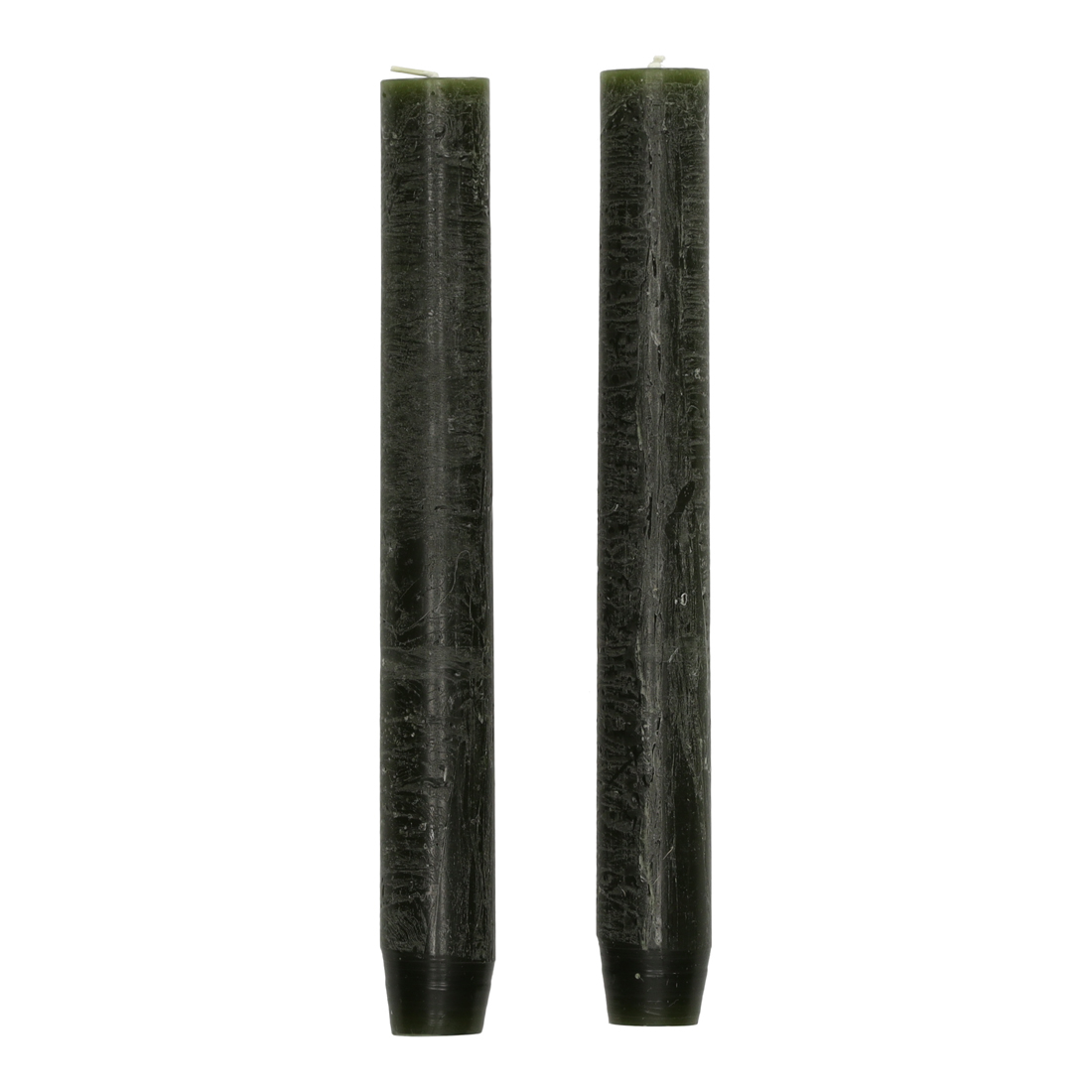 Rustieke Dinerkaarsen Groen set van 2