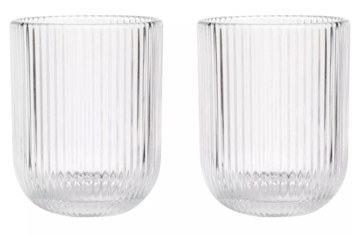 Sunday drinkglas ribbel 200ml Set van 2