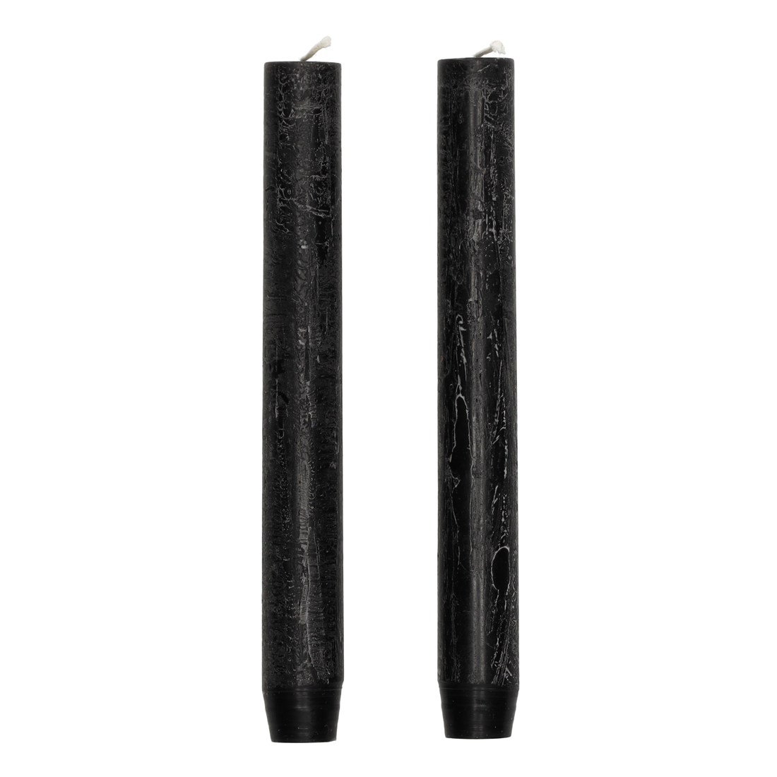 Rustieke Dinerkaarsen Zwart set van 2