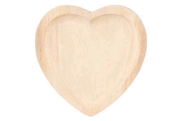 Schaal Heart natuur hout