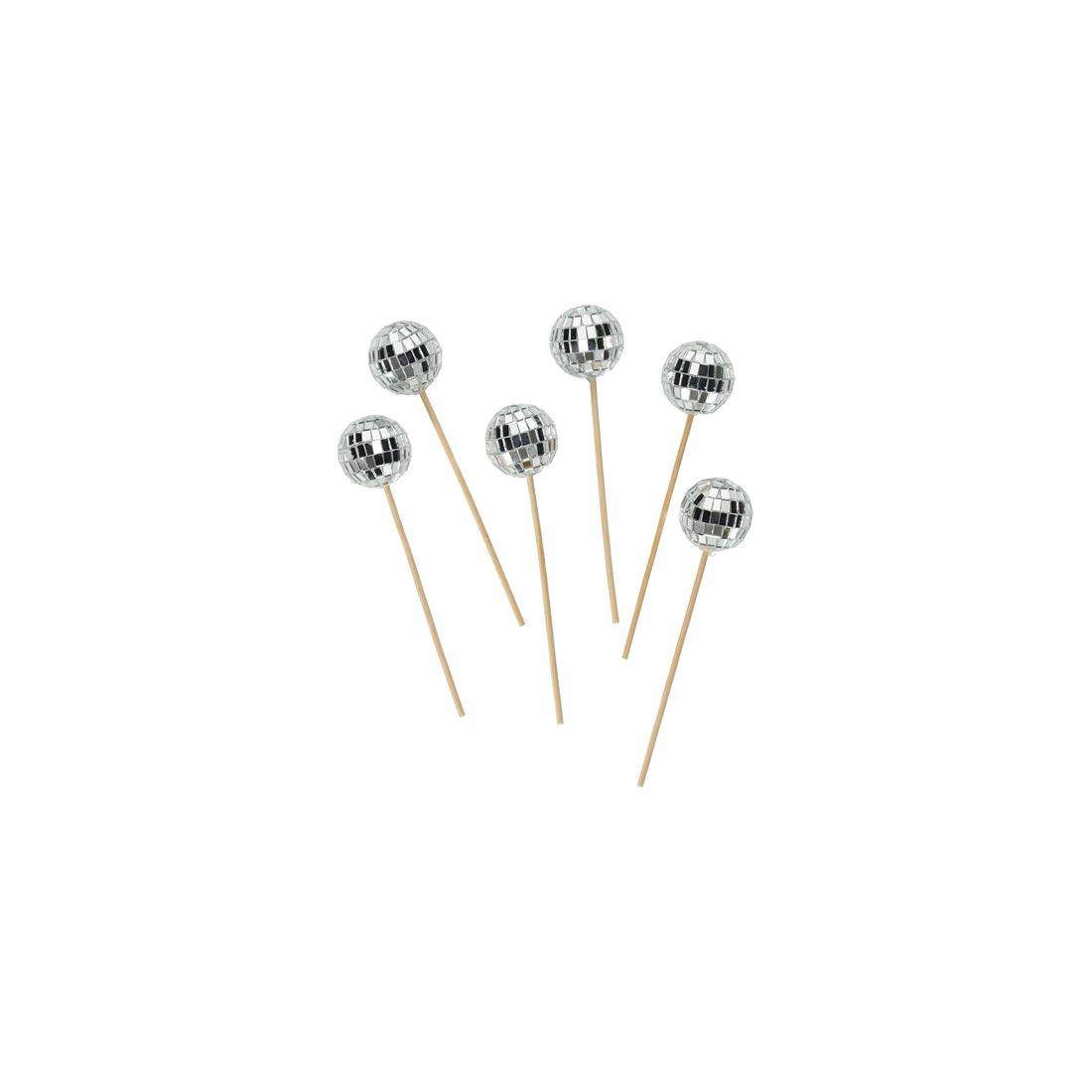 Cocktailprikkers Discoballen 6 stuks