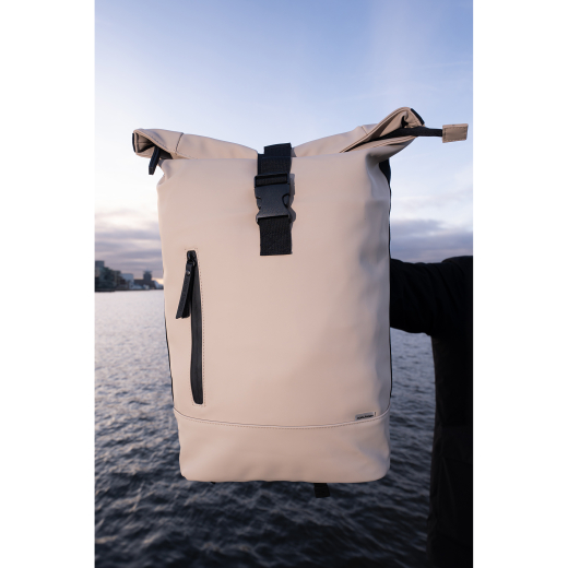 NL Dull PU Rol Rugtas Eco Lining Taupe