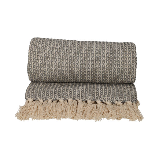 Recycled Cotton Plaid Wafel Grijs