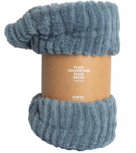 Plaid 130 x 160 cm blauwgrijs