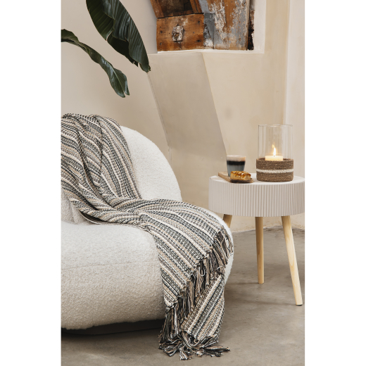 Recycled Cotton Plaid Loek Naturel