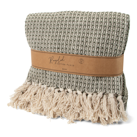 Recycled Cotton Plaid Wafel Groen