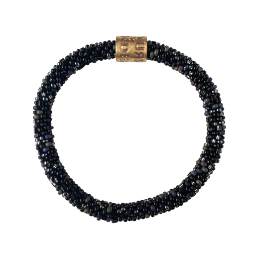 Roll on beaded bracelet black