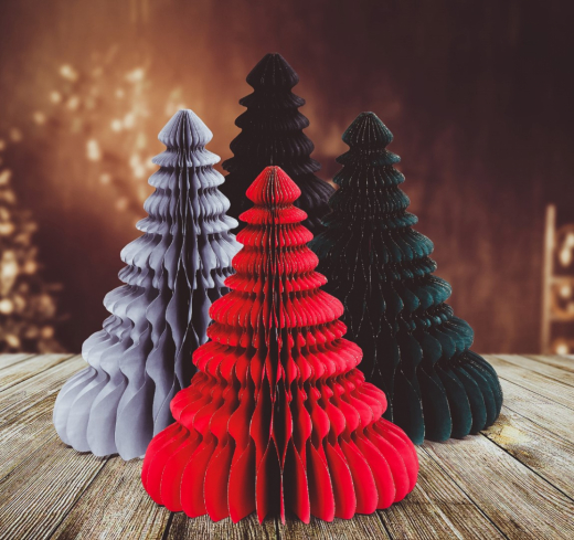 Papieren glitter kerstboom zwart