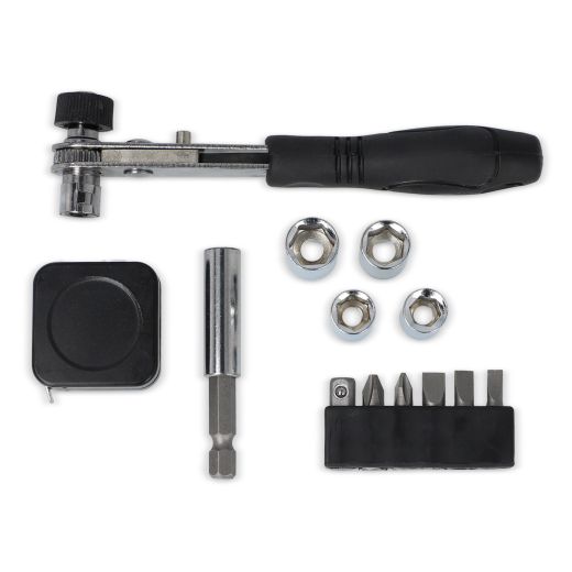 13 delige gereedschapsset in bamboe doos