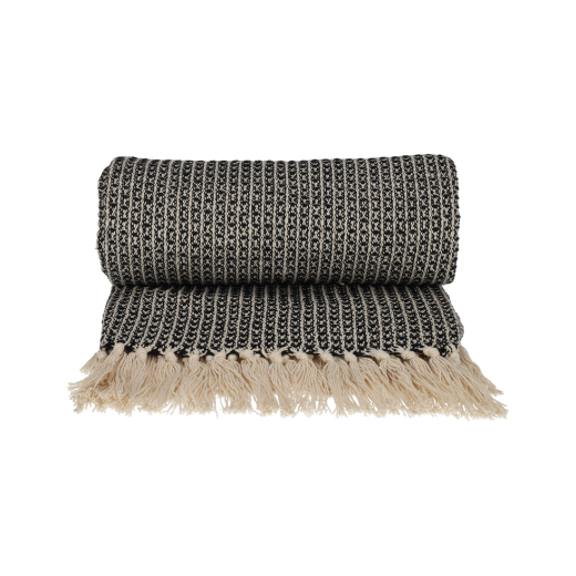 Recycled Cotton Plaid Wafel Zwart