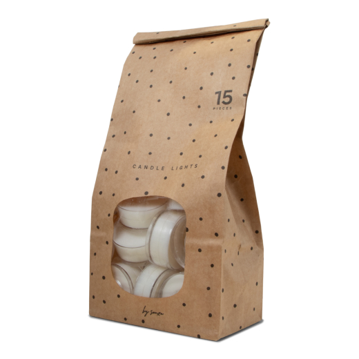 Theelichten In Zakje Kraft 15 stuks