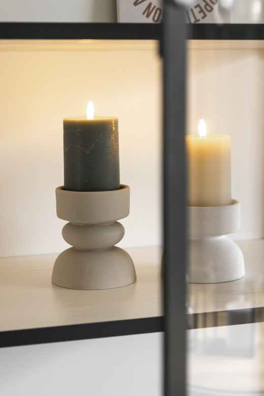 Kandelaar keramiek offwhite