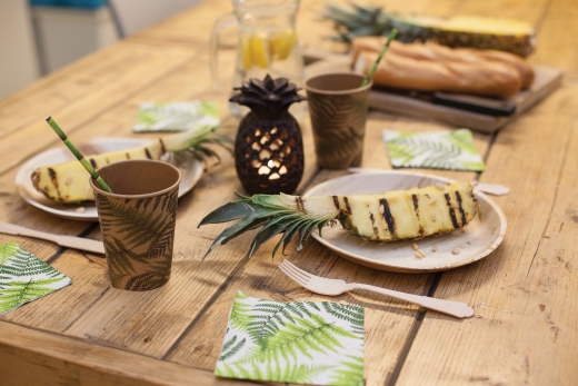 Eenmalig palmblad bord set/8 L