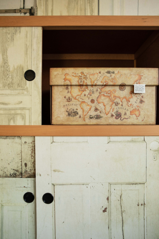 Dutch Design Storage Box Ancient World Map