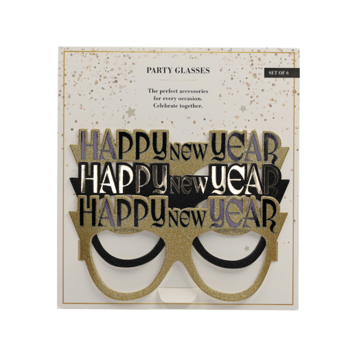 Feestbril Happy New Year 6 stuks