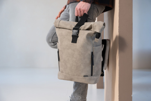 Nubuck Fiets Rugtas Taupe