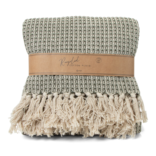 Recycled Cotton Plaid Wafel Groen