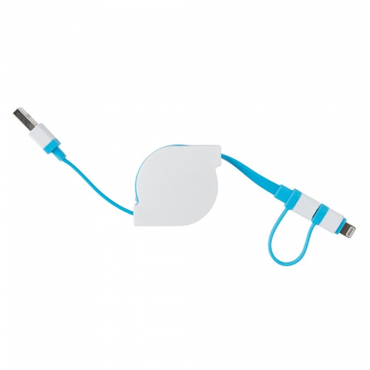 Retractable 2 in 1 cable, blue