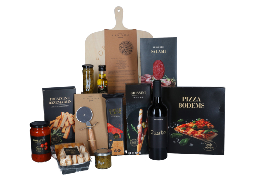 Pizzaplank de luxe met wijn