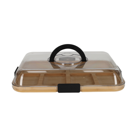 Bamboe Snack Tray Met Deksel