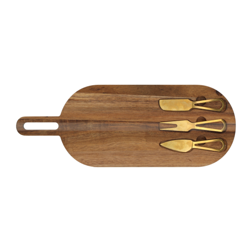 Serveerplank Met Goud Bestek