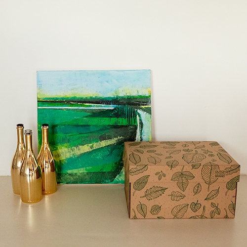 Dutch Design Storage Box 'Natural Leaves'