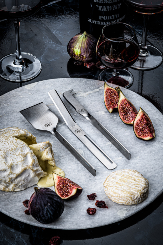 Set van 6 kaas- en botermessen, kleur staal