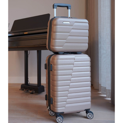 ABS Beautycase en trolley Champagne