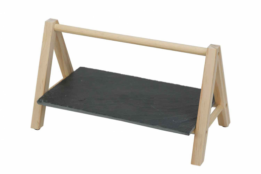 Etagere 1 laag leisteen-houten stand