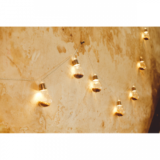 LED Glitter Bol Slinger Goud