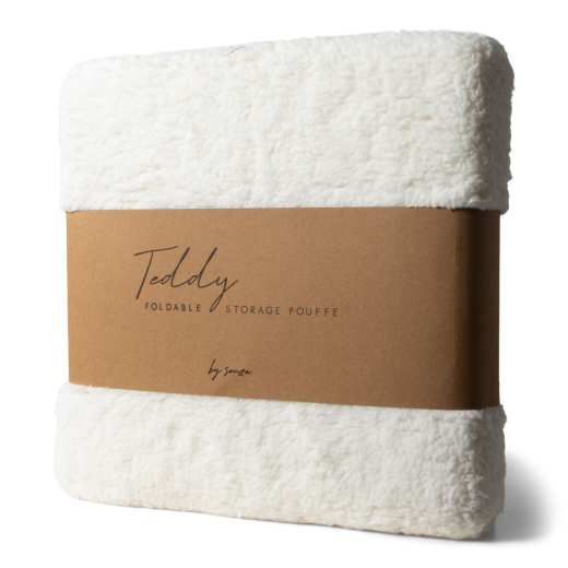 Opvouwbare Teddy Poef Wit