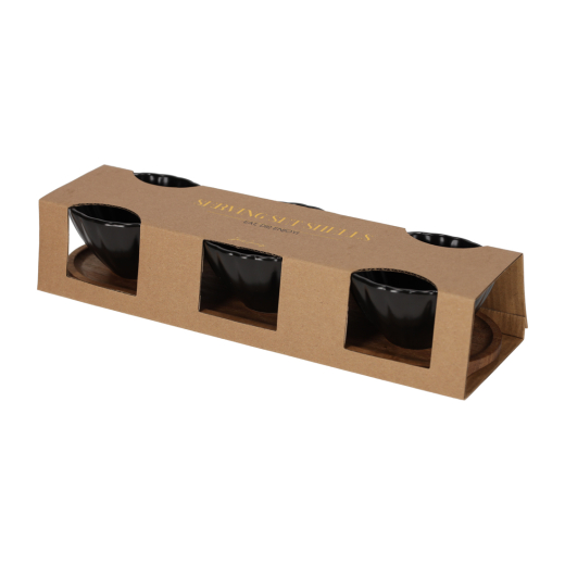 Serveerset Met Schelp Schaaltjes Zwart