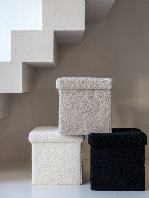 Opvouwbare Poef Teddy Zwart