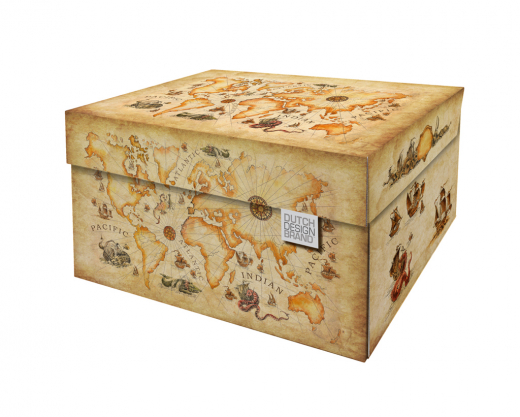 Dutch Design Storage Box Ancient World Map