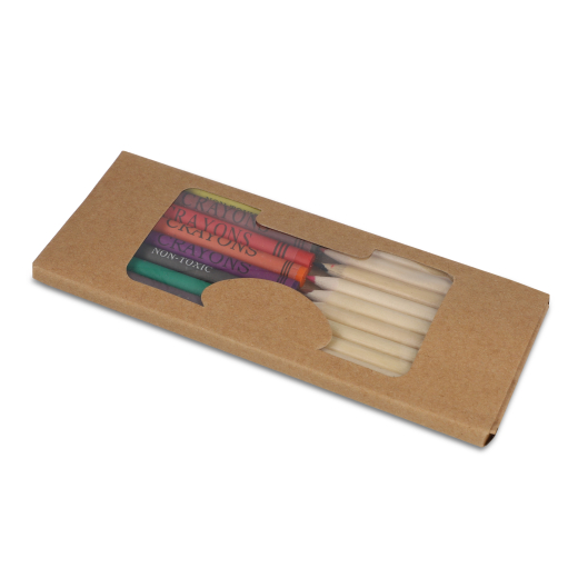 Kleurpotloden en krijtjes in doosje