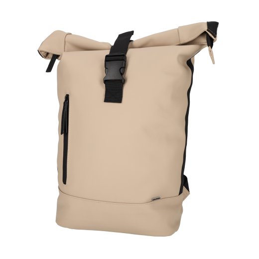 NL Dull PU Rol Rugtas Eco Lining Taupe