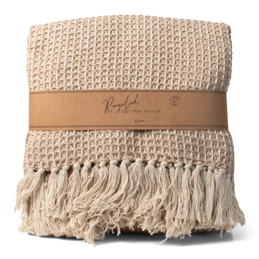 Recycled Cotton Plaid Wafel Beige