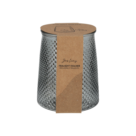 Theelichthouder met 3 Theelichten Smoke
