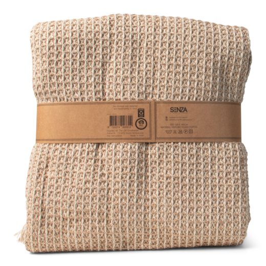 Recycled Cotton Plaid Wafel Beige