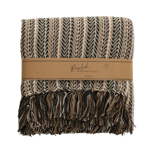 Recycled Cotton Plaid Pip Naturel