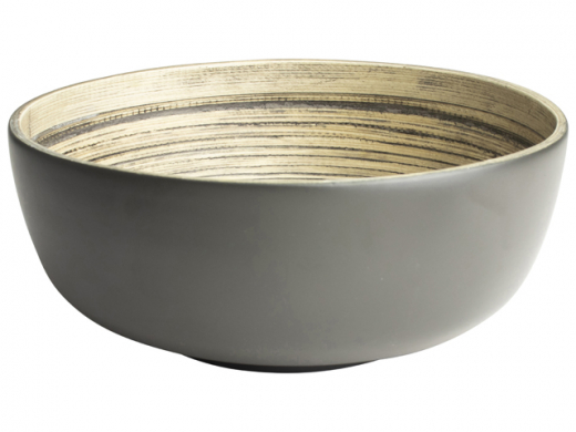 Schaaltje bamboe groen grijs 20 cm