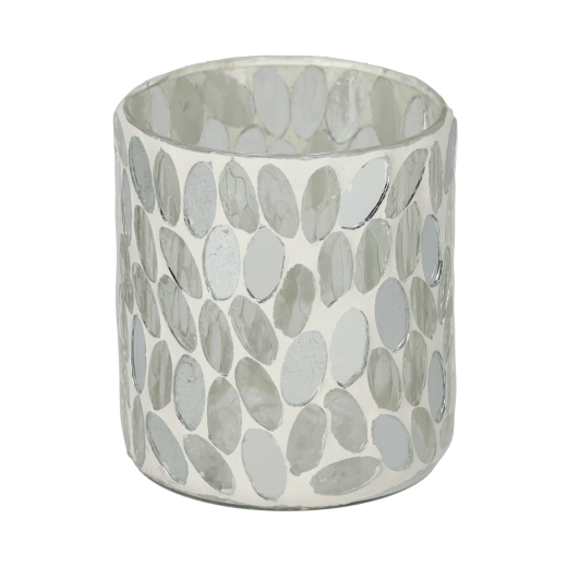 Theelichthouder Mozaïek Wit Small