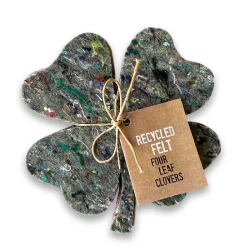 Recycled vilt klaverfiguren