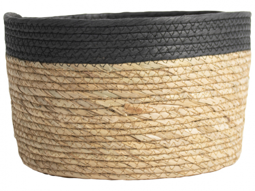 Jute opbergmand zwart ø30x18cm