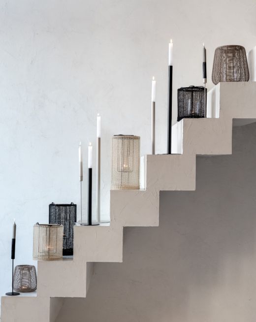 LED Dinerkaars Ribbel Grijs/Zwart set van 2