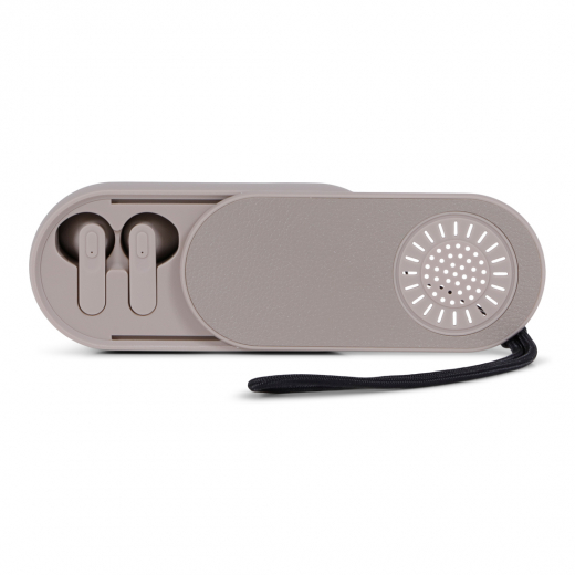 2-in-1 Earbuds & Speaker Taupe