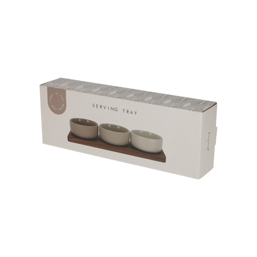 Serveerplank Met Schaaltjes Beige