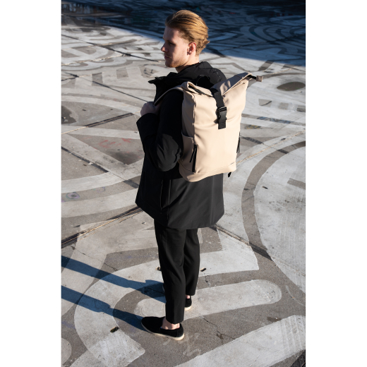 Dull PU Fiets Rugtas Eco Lining Taupe