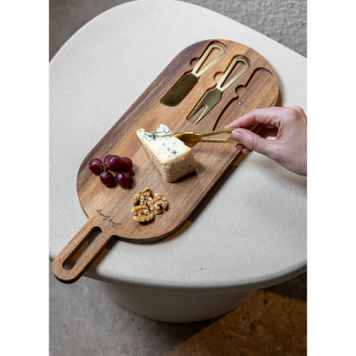 Serveerplank Met Goud Bestek