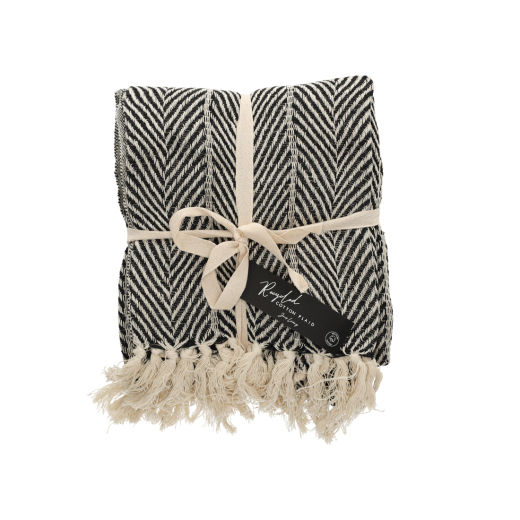 Basic Recycled Cotton Plaid Zwart